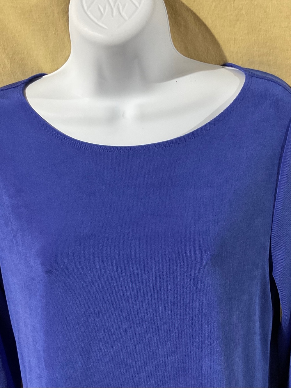 Chico's Size S Scoop Neck 3/4 Sleeve Tunic - Cobalt Blue - Picture 2 of 6